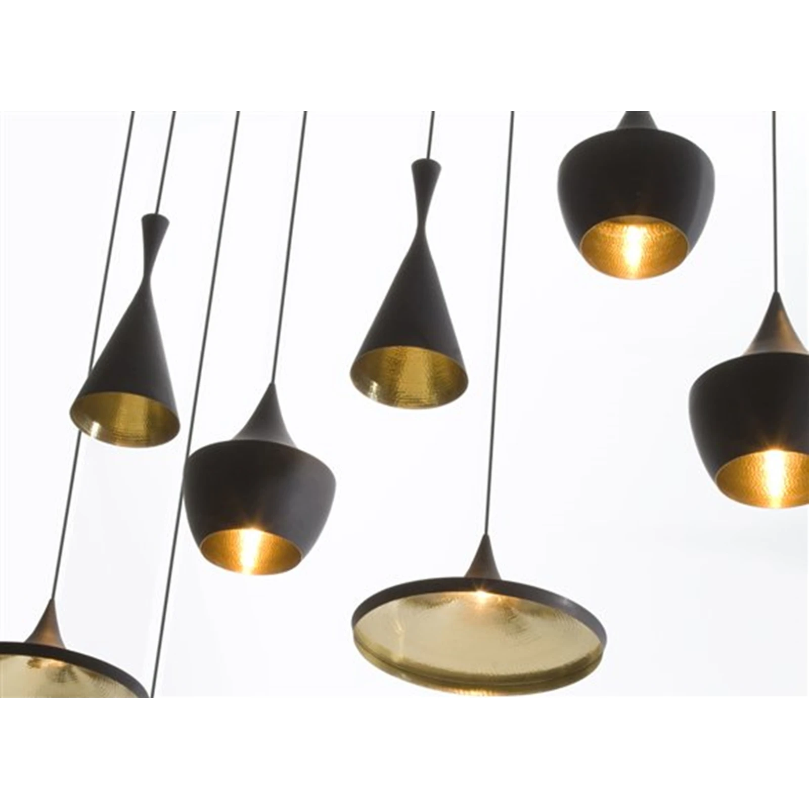 Beat Stout LED Pendant Matt Black Brass Tom Dixon